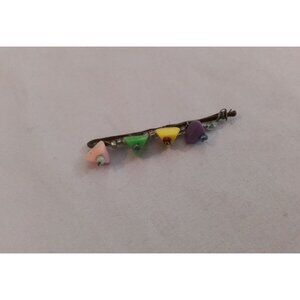 Vintage Multi-Color Beaded Hair Bobby Pin Clip